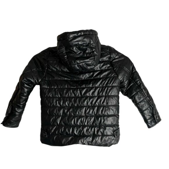 Zara Boys Black Puffer Hooded Jacket - Picture 8 of 8